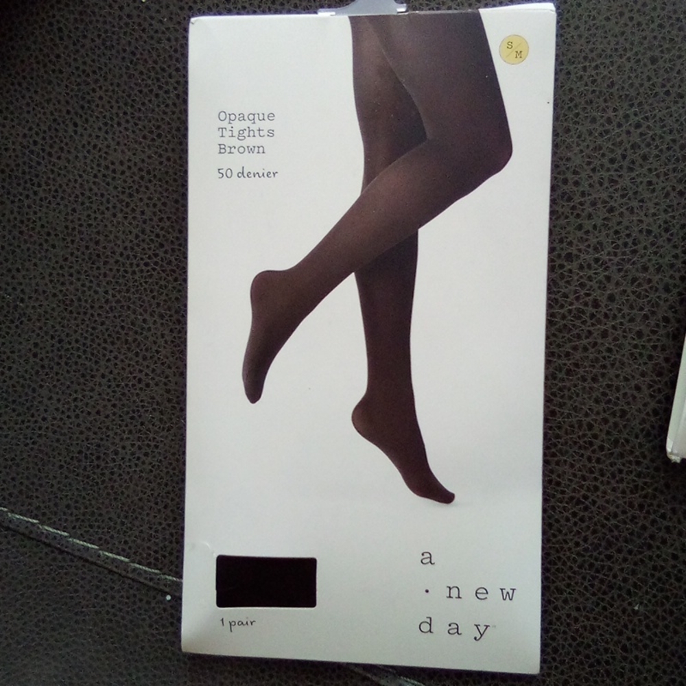 A new day Opaque Tights Brown NWT s/m